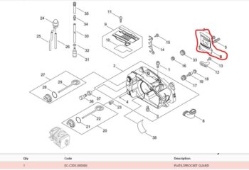C305-000080 Echo CS-360WES/CS-361WES/CS-362WES Inside Side Plate Cover
