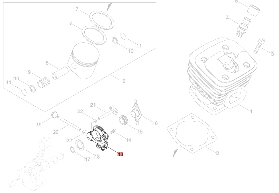 C022-000053 Oil Pump for Echo CS-590, CS-601 and CS-621SX