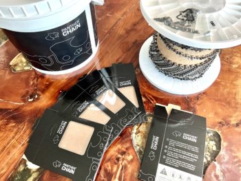 P-1/4-043-MG-100FT Panther Mini Chain [Guarded Version] 1/4 .043[1.1mm] 100ft Reel = 2400 Drive Links [includes joiners and tie straps]