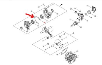 V102-000290 Crankcase Gasket Echo CS-2511TES, CS-2511WES